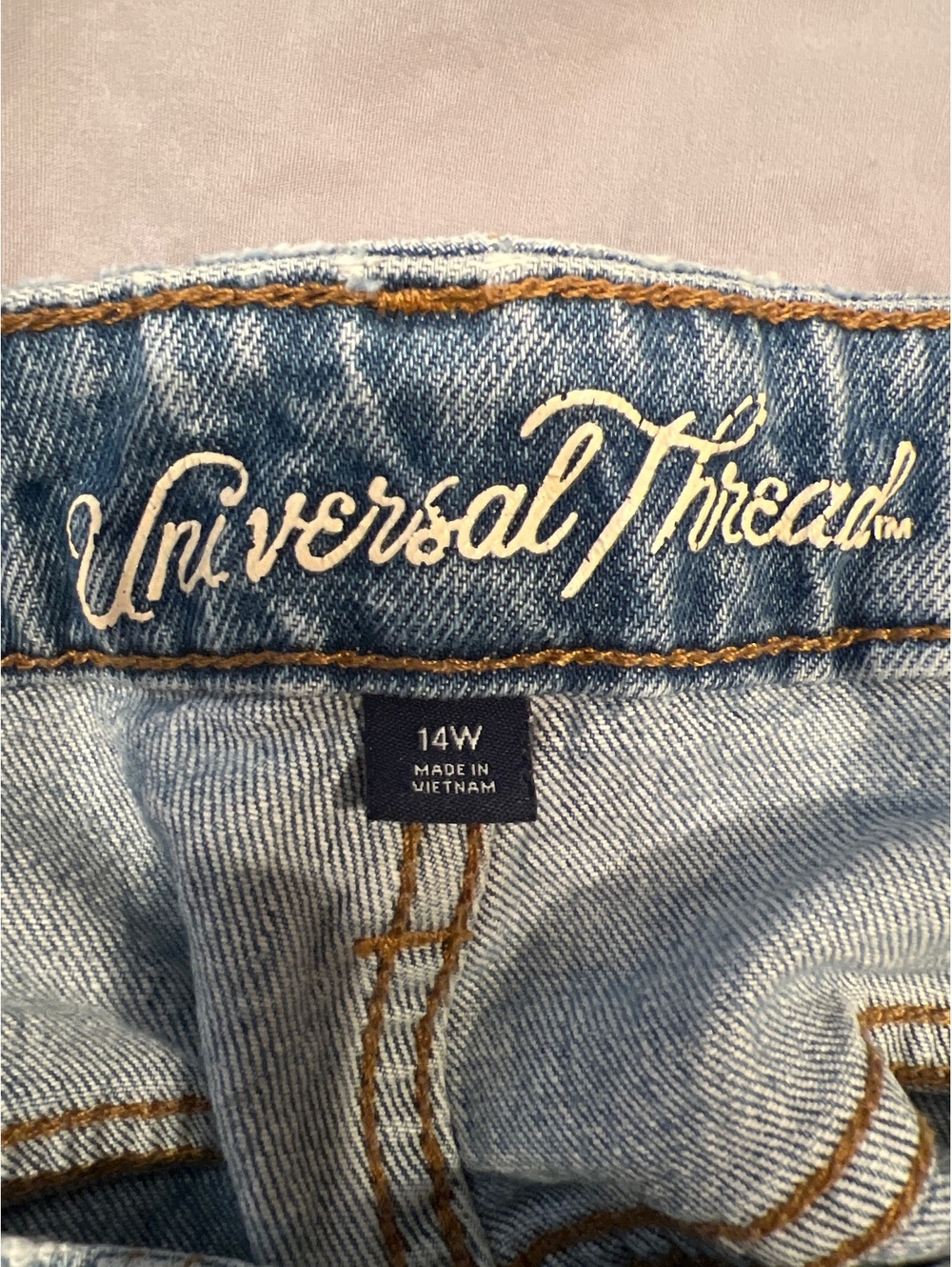Universal Thread Distressed Straight-Leg Jeans 14W - Picture 6 of 7